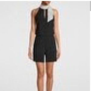 Petite Halter-Neck Romper with Bow - White House Black Market